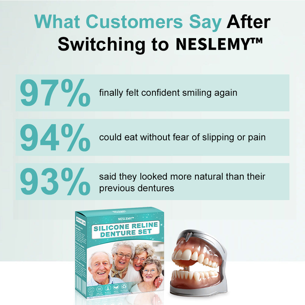 NESLEMY™🦷 𝗔𝗱𝘃𝗮𝗻𝗰𝗲𝗱 𝗖𝘂𝘀𝘁𝗼𝗺𝗶𝘇𝗲𝗱 𝗙𝘂𝗹𝗹 𝗗𝗲𝗻𝘁𝘂𝗿𝗲 𝗦𝗲𝘁 🦷 (Clinically backed comfort-fit dentures — trusted by over 8,000 users across the U.S.)