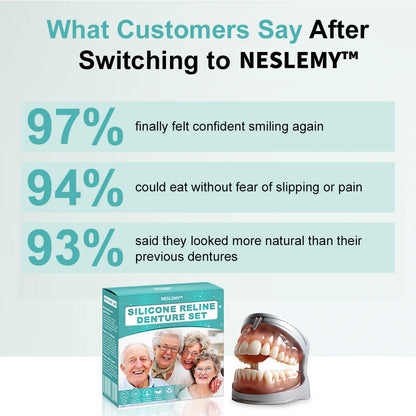 NESLEMY™🦷 𝗔𝗱𝘃𝗮𝗻𝗰𝗲𝗱 𝗖𝘂𝘀𝘁𝗼𝗺𝗶𝘇𝗲𝗱 𝗙𝘂𝗹𝗹 𝗗𝗲𝗻𝘁𝘂𝗿𝗲 𝗦𝗲𝘁 🦷 (Clinically backed comfort-fit dentures — trusted by over 8,000 users across the U.S.)